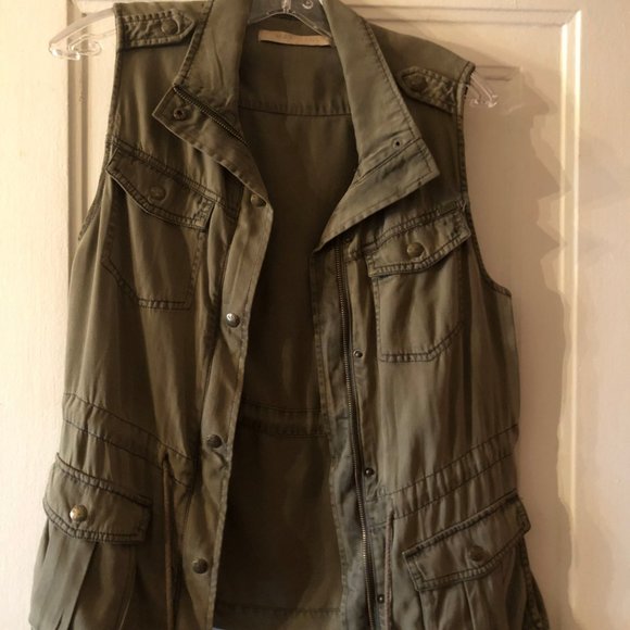 Max Jeans Military Sleeveless Vest Jacket, Size Small - Picture 6 of 13